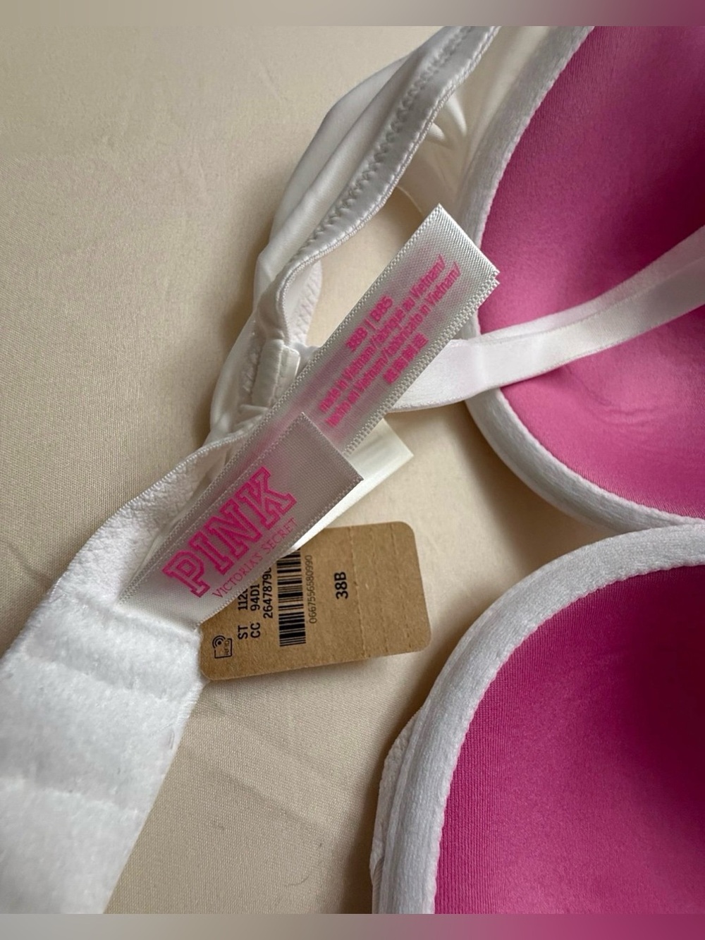 Victoria Secret PINK bra! White size 38B NWT - Picture 6 of 6